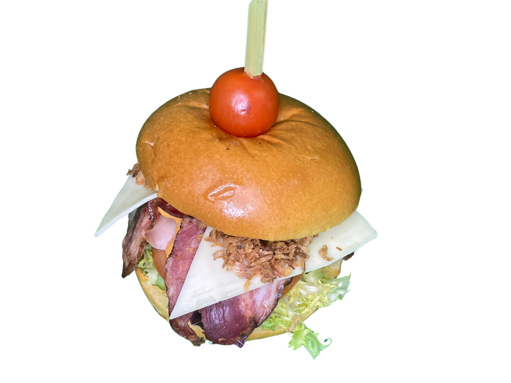 Hamburguesa de Lechuga, Queso, Pechuga de Pollo y Bacon