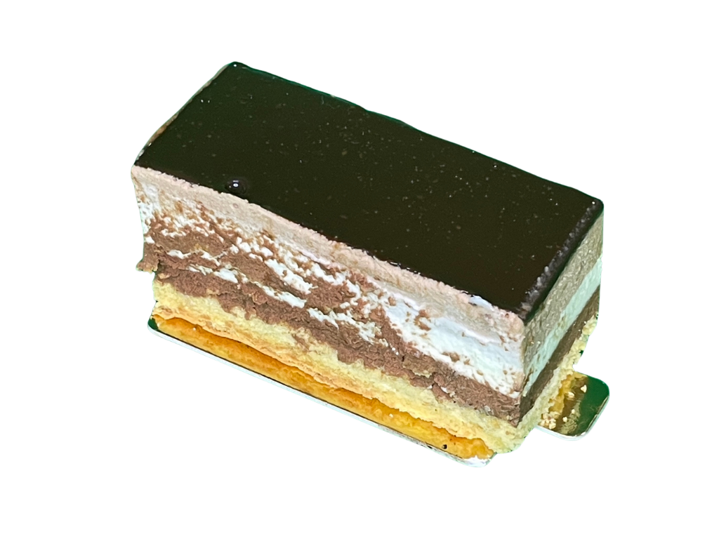 Pastelito de Tres Chocolates con base de galleta