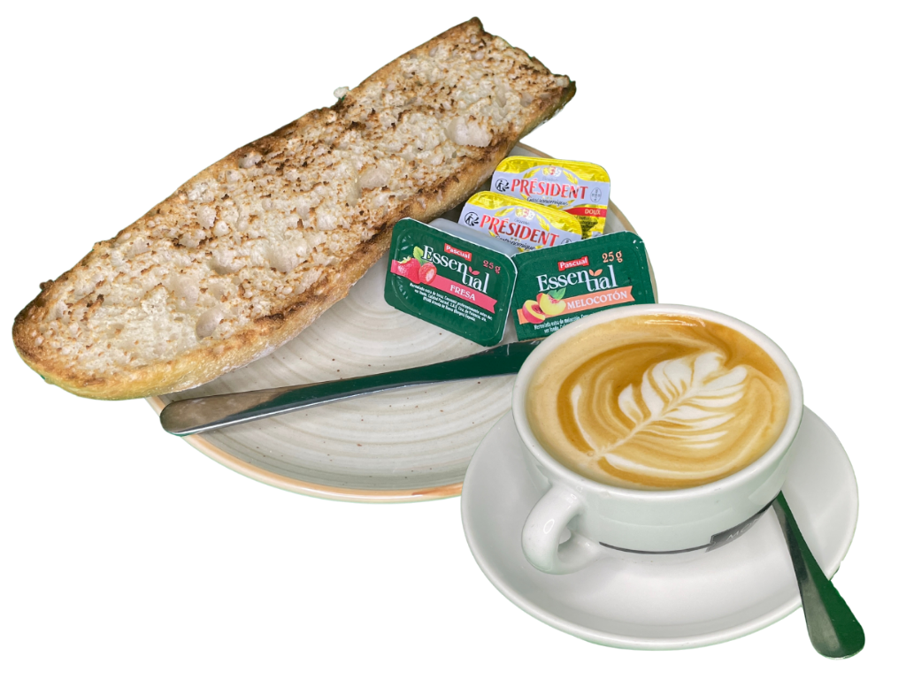 (OFERTA) Tostadas de Mantequilla y Mermelada + Café